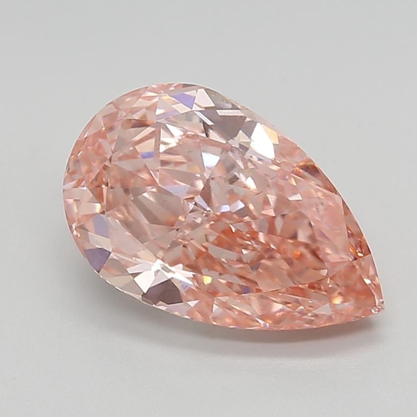 4.59 Ct. Fancy Vivid  Pink Pear Lab Grown Diamond