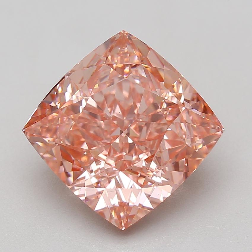 8.12 Ct. Fancy Vivid Pink Cushion Lab Grown Diamond