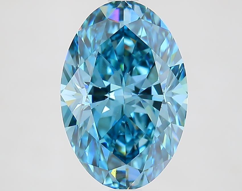3.75 Ct. Fancy Vivid Blue Oval Lab Grown Diamond
