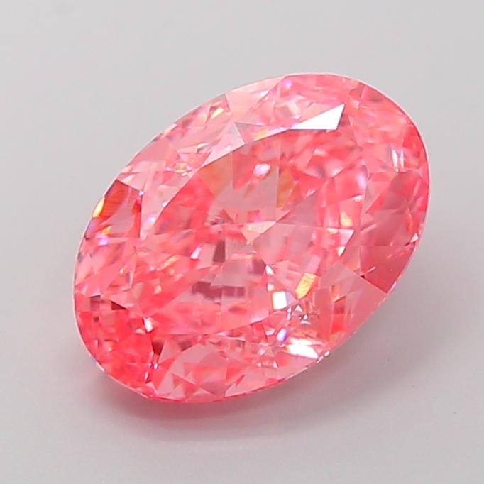 4.13 Ct. Fancy Vivid Pink Oval Lab Grown Diamond
