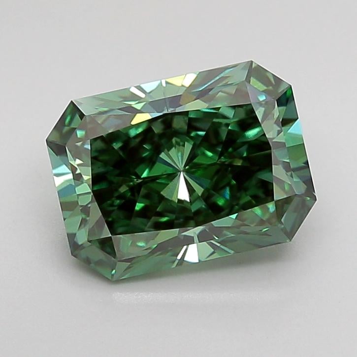 2.03 Ct. Fancy Vivid Green Radiant Lab Grown Diamond