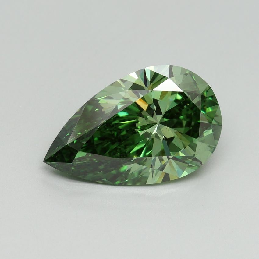 4.02 Ct. Fancy Vivid Green Pear Lab Grown Diamond