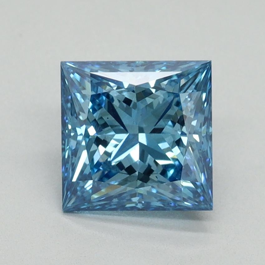1.50 Ct. Fancy Vivid Blue Princess Lab Grown Diamond