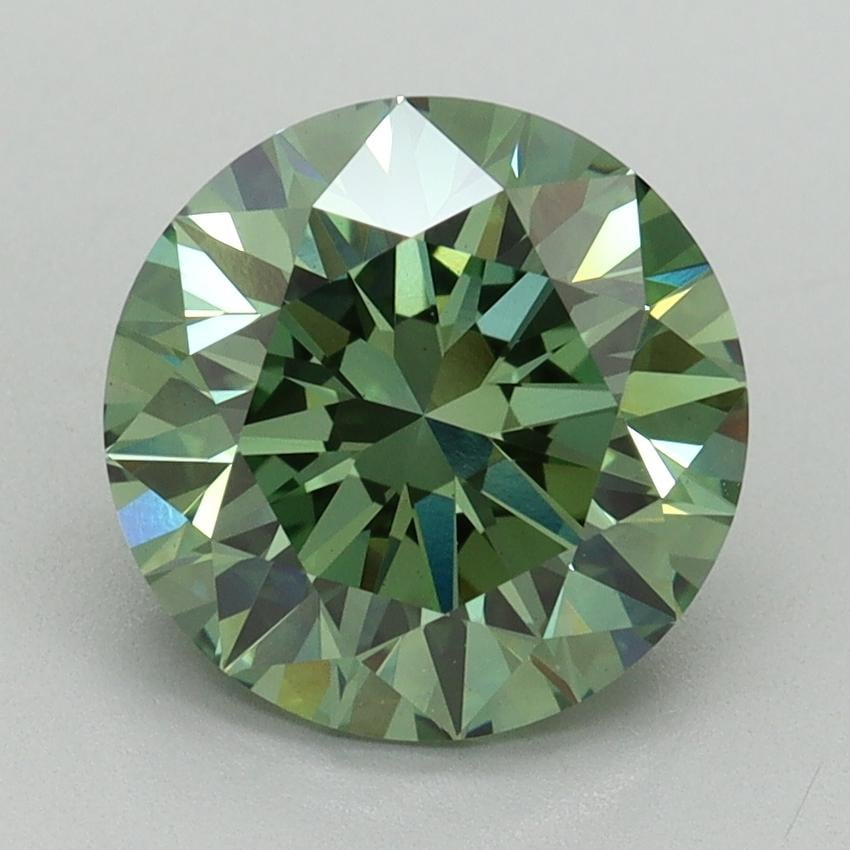 2.75 Ct. Fancy Vivid Green Round Lab Grown Diamond