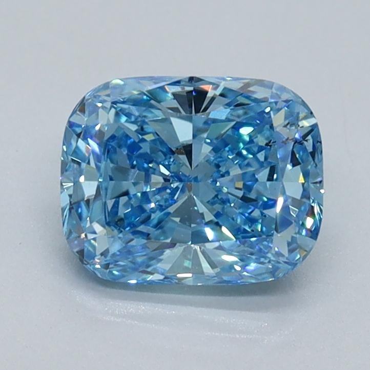 1.00 Ct. Fancy Vivid Blue Cushion Lab Grown Diamond