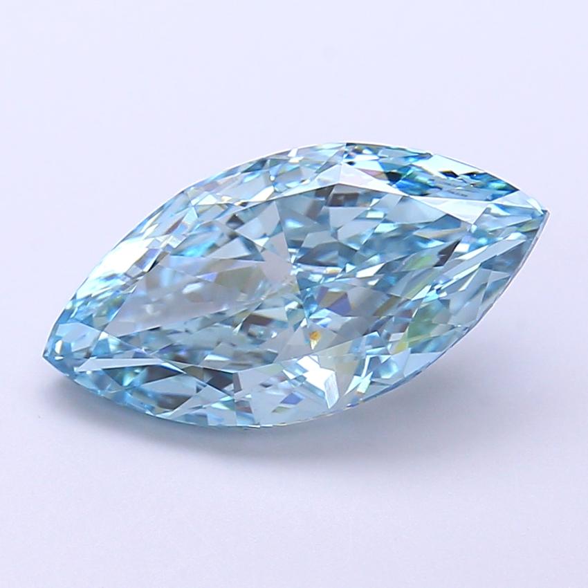 3.62 Ct. Fancy Vivid  Blue Marquise Lab Grown Diamond