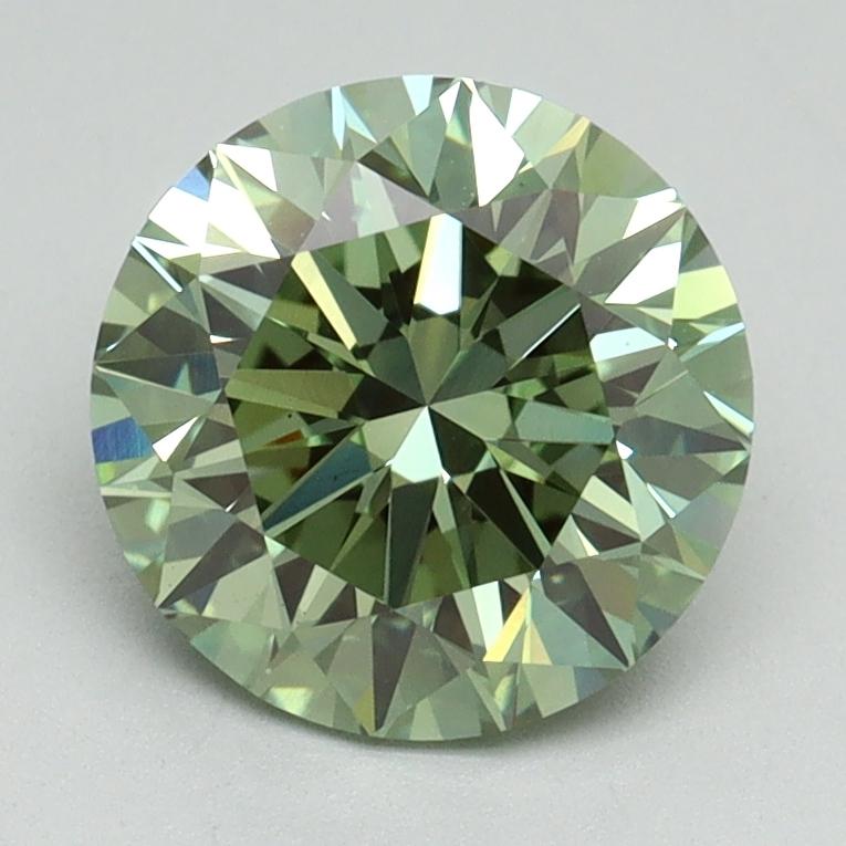 2.01 Ct. Fancy Vivid Green Round Lab Grown Diamond