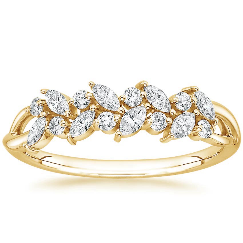 diamond leaf ring