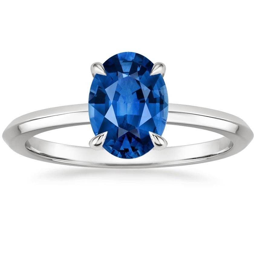 Sapphire Hazel Ring in Platinum