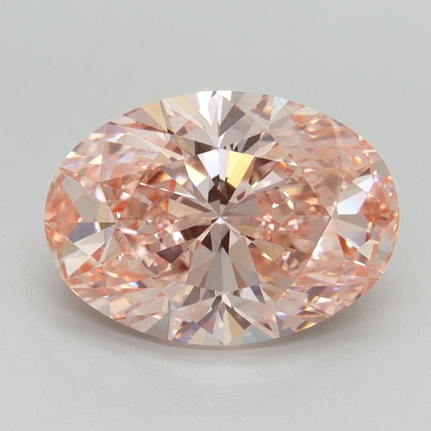3.07 Ct. Fancy Vivid Pink Oval Lab Grown Diamond