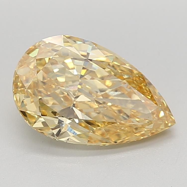 3.01 Ct. Fancy Vivid  Yellow Pear Lab Grown Diamond