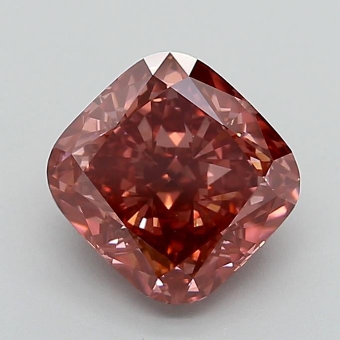3.07 Ct. Fancy Vivid  Pink Cushion Lab Grown Diamond