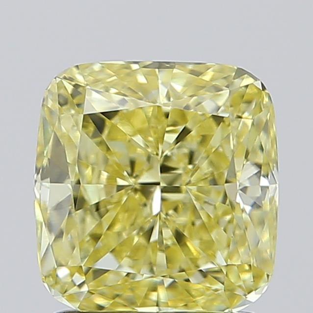 1.51 Ct. Fancy Intense Yellow Cushion Lab Grown Diamond
