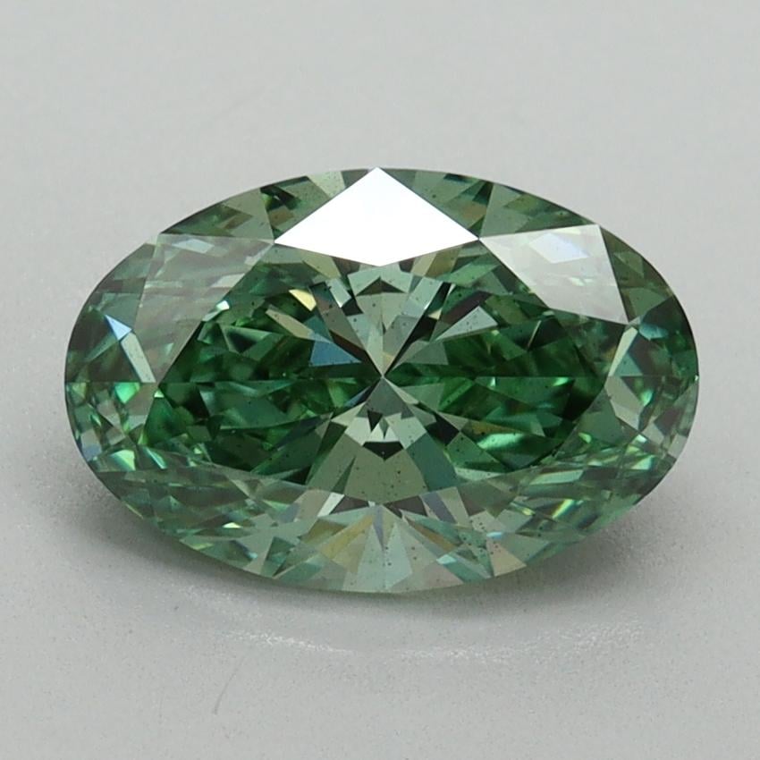 1.69 Ct. Fancy Vivid Green Oval Lab Grown Diamond