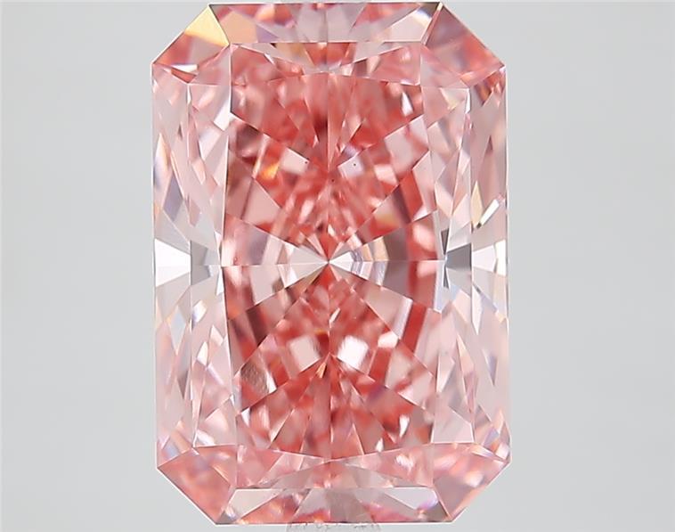 5.03 Ct. Fancy Vivid  Pink Radiant Lab Grown Diamond