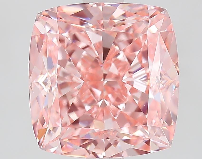 3.53 Ct. Fancy Vivid Pink Cushion Lab Grown Diamond