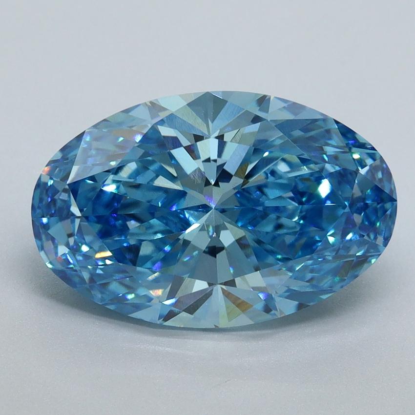 4.01 Ct. Fancy Vivid Malibu Blue Oval Lab Grown Diamond