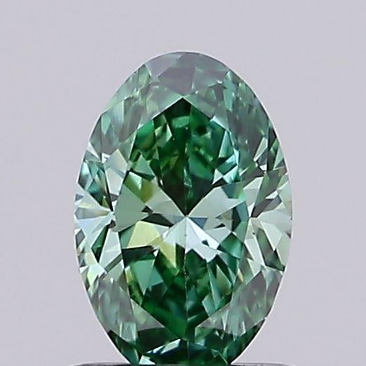 0.40 Ct. Fancy Vivid Green Oval Lab Grown Diamond