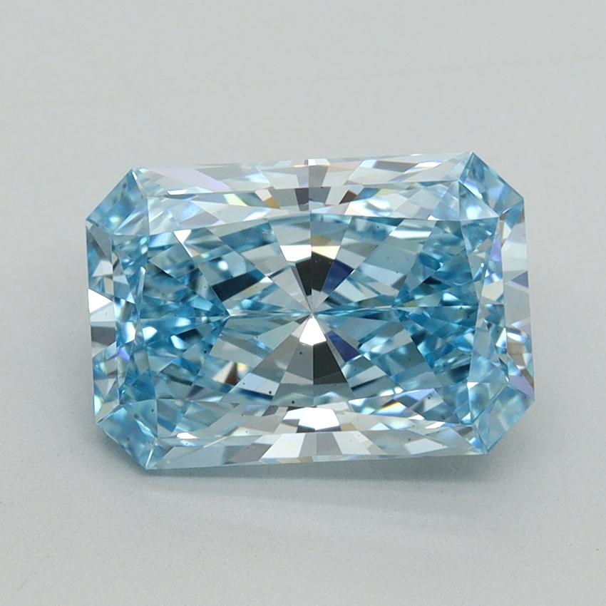 2.71 Ct. Fancy Vivid Blue Radiant Lab Grown Diamond