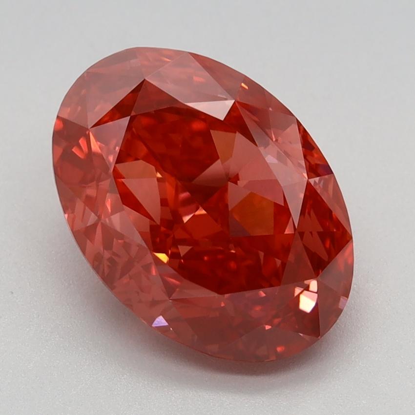 3.18 Ct. Fancy Vivid Pink Oval Lab Grown Diamond