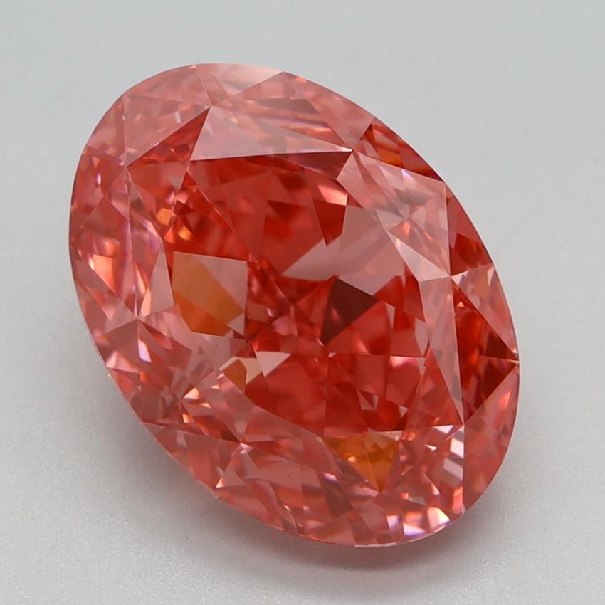 3.22 Ct. Fancy Vivid Pink Oval Lab Grown Diamond