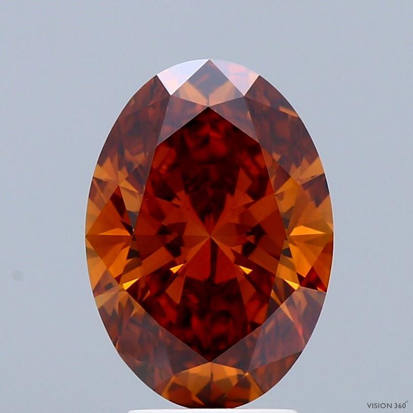 2.91 Ct. Fancy Deep Orange Oval Lab Grown Diamond