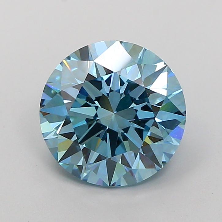 3.20 Ct. Fancy Vivid Blue Round Lab Grown Diamond