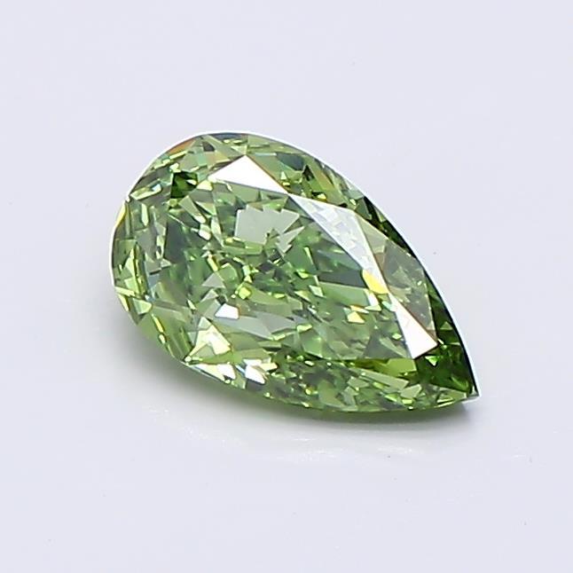 0.73 Ct. Fancy Vivid  Green Pear Lab Grown Diamond