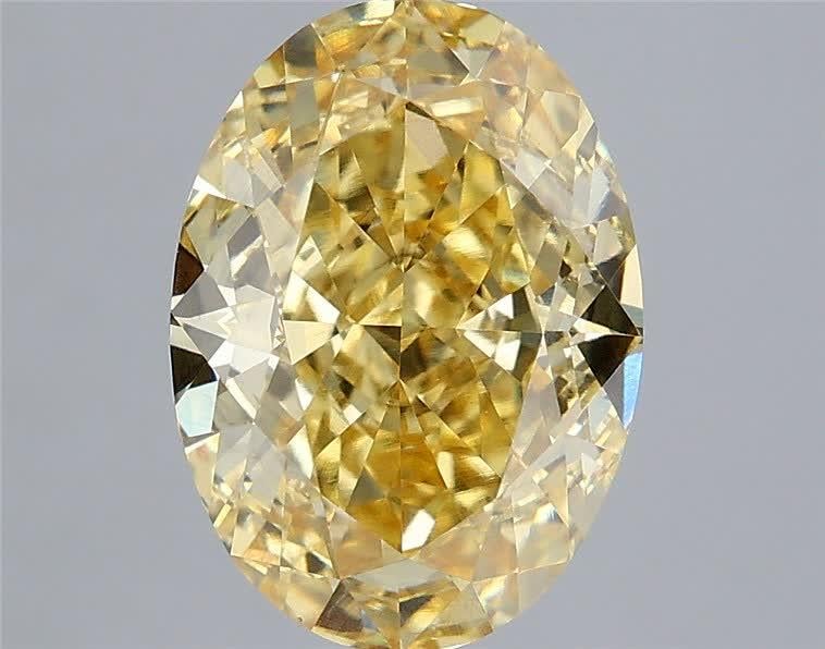 4.07 Ct. Fancy Intense Yellow Oval Lab Grown Diamond