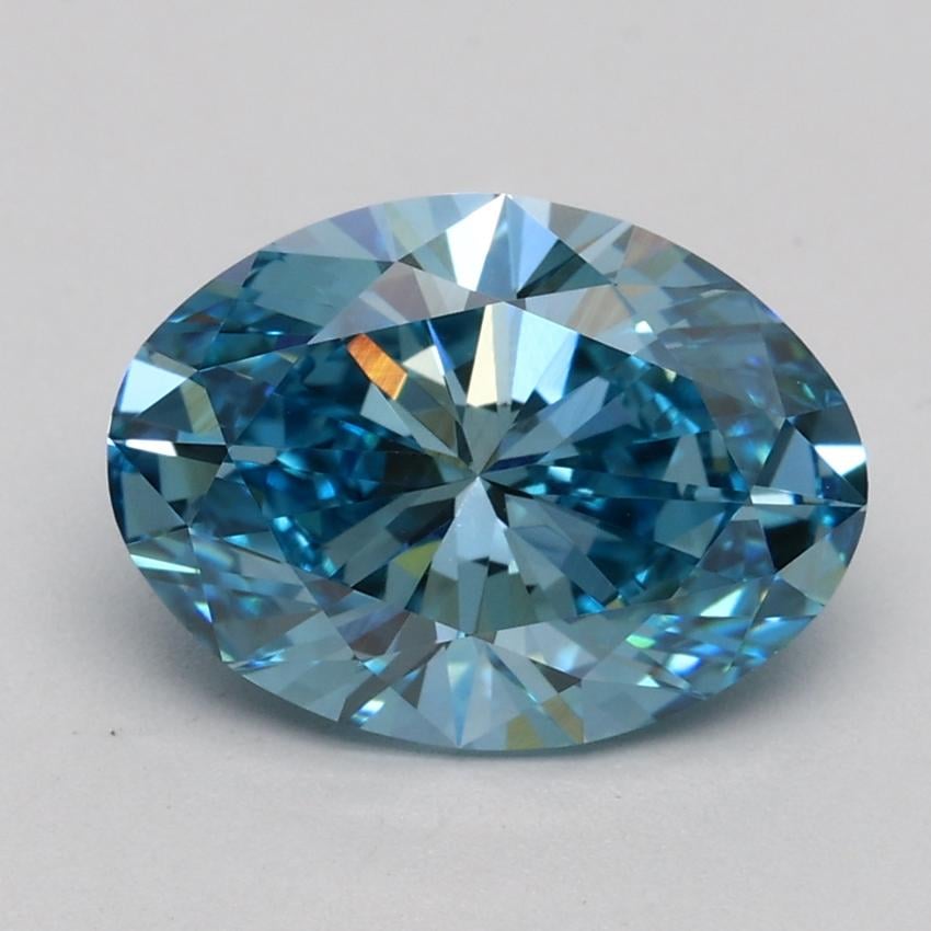 2.00 Ct. Fancy Vivid Blue Oval Lab Grown Diamond