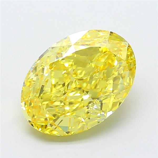 2.88 Ct. Fancy Intense Yellow Oval Lab Grown Diamond