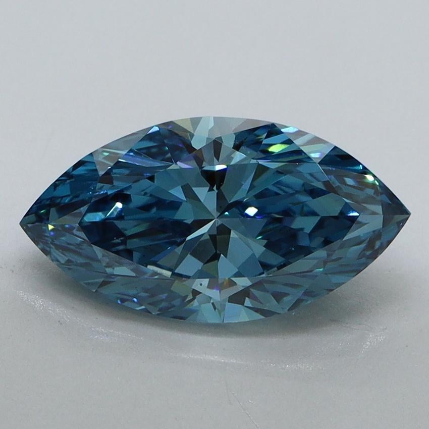 2.02 Ct. Fancy Vivid Blue Marquise Lab Grown Diamond