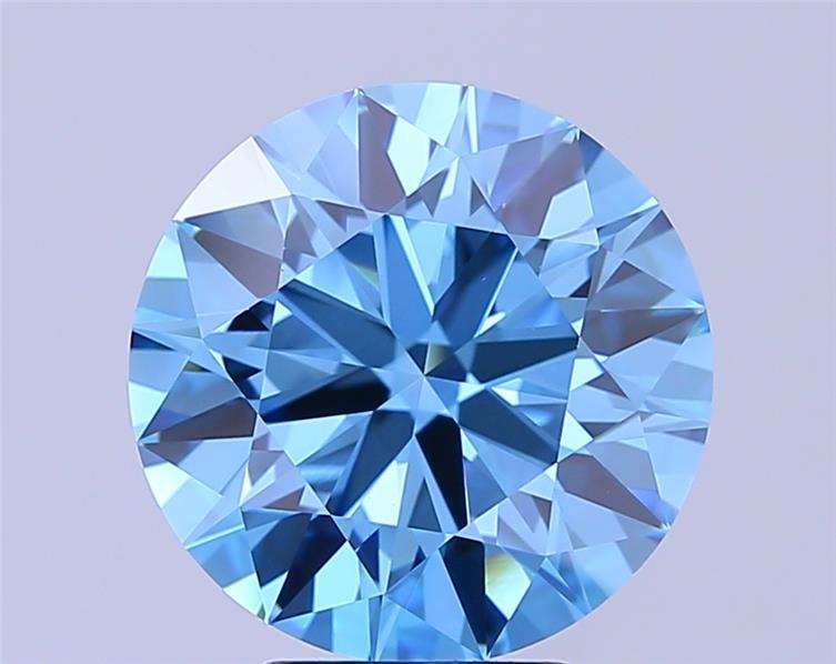 5.51 Ct. Fancy Vivid  Blue Round Lab Grown Diamond