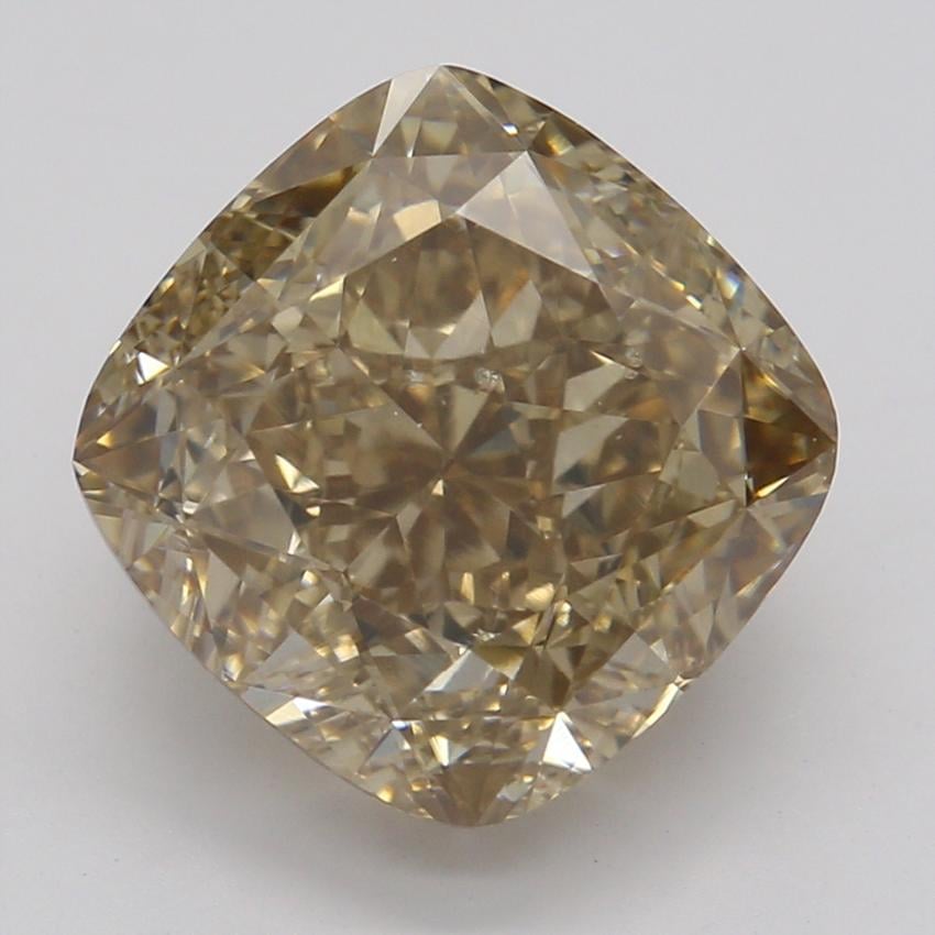 3.16 Ct. Fancy Dark Yellowish Brown Cushion Diamond
