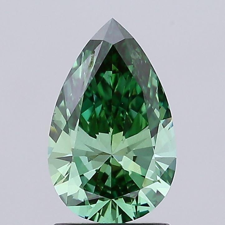 1.51 Ct. Fancy Vivid Green Pear Lab Grown Diamond