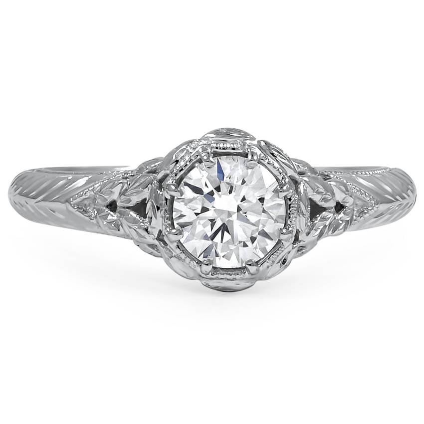 Custom Hand Engraved Vintage-Inspired Diamond Ring | Brilliant Earth