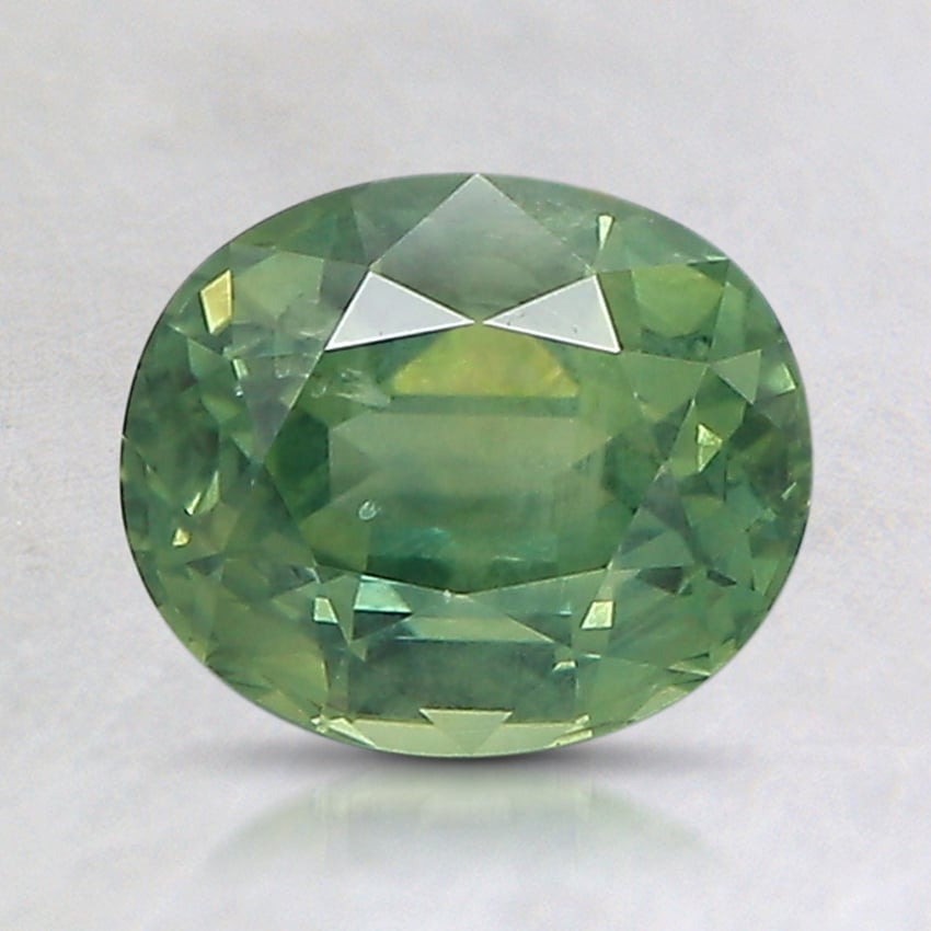 7.5x6.4mm Unheated Green Oval Montana Sapphire