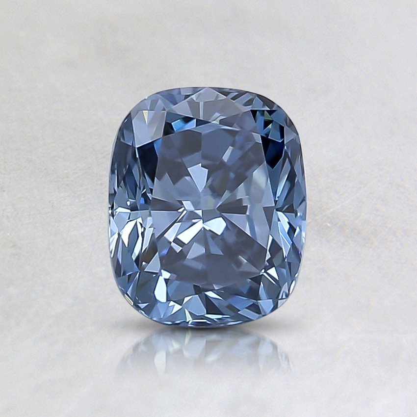 0.81 Ct. Fancy Vivid Blue Cushion Lab Grown Diamond
