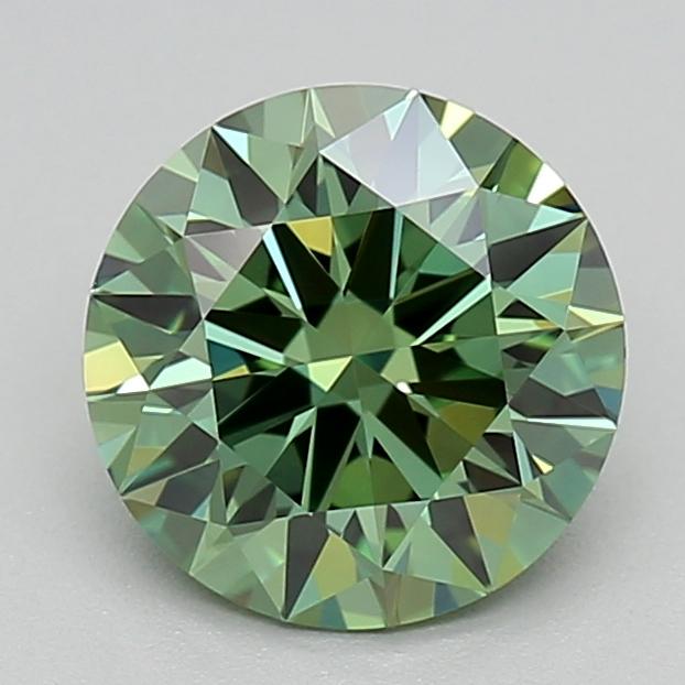 1.02 Ct. Fancy Vivid Green Round Lab Grown Diamond