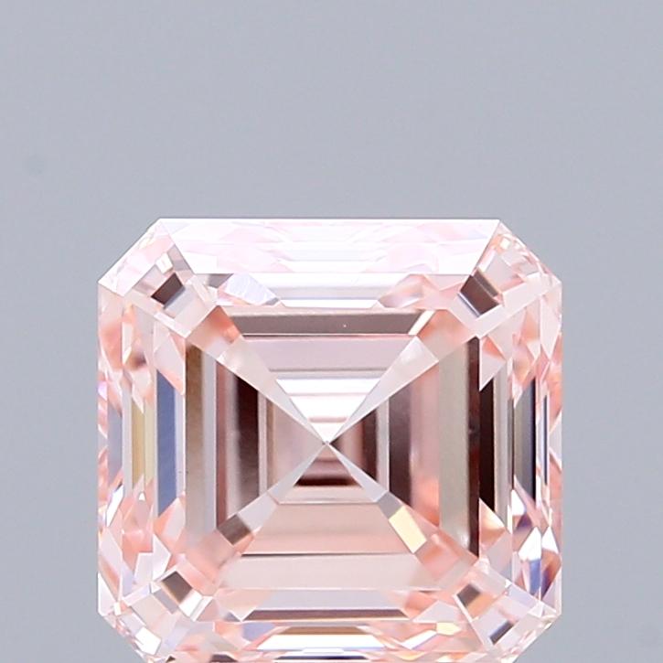 3.04 Ct. Fancy Intense Pink Asscher Lab Grown Diamond