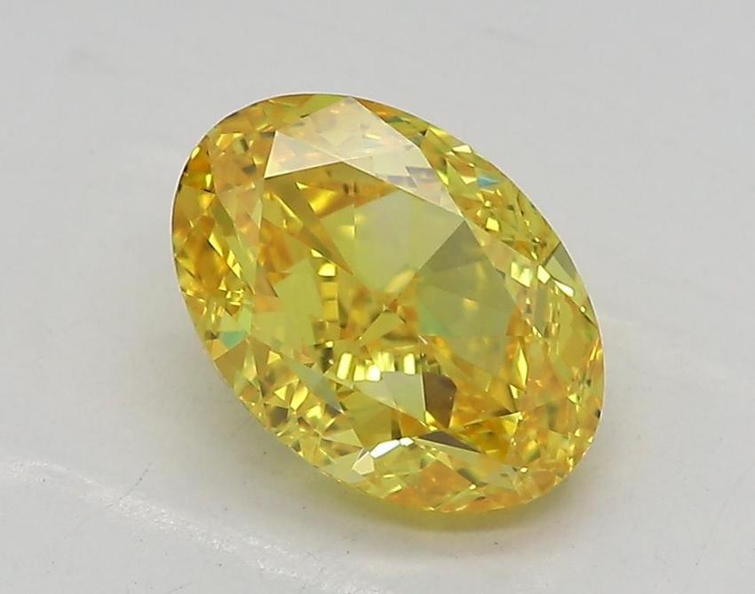 1.55 Ct. Fancy Vivid  Yellow Oval Lab Grown Diamond