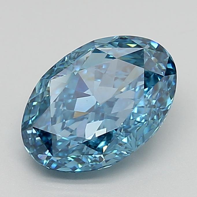 3.04 Ct. Fancy Vivid  Blue Oval Lab Grown Diamond