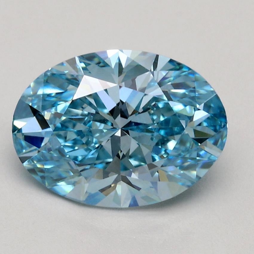 1.70 Ct. Fancy Vivid Blue Oval Lab Grown Diamond