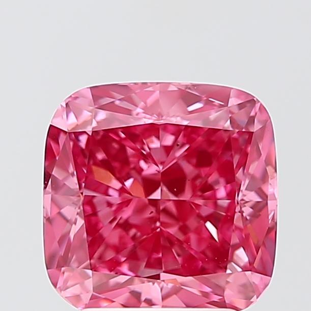 3.09 Ct. Fancy Vivid Pink Cushion Lab Grown Diamond