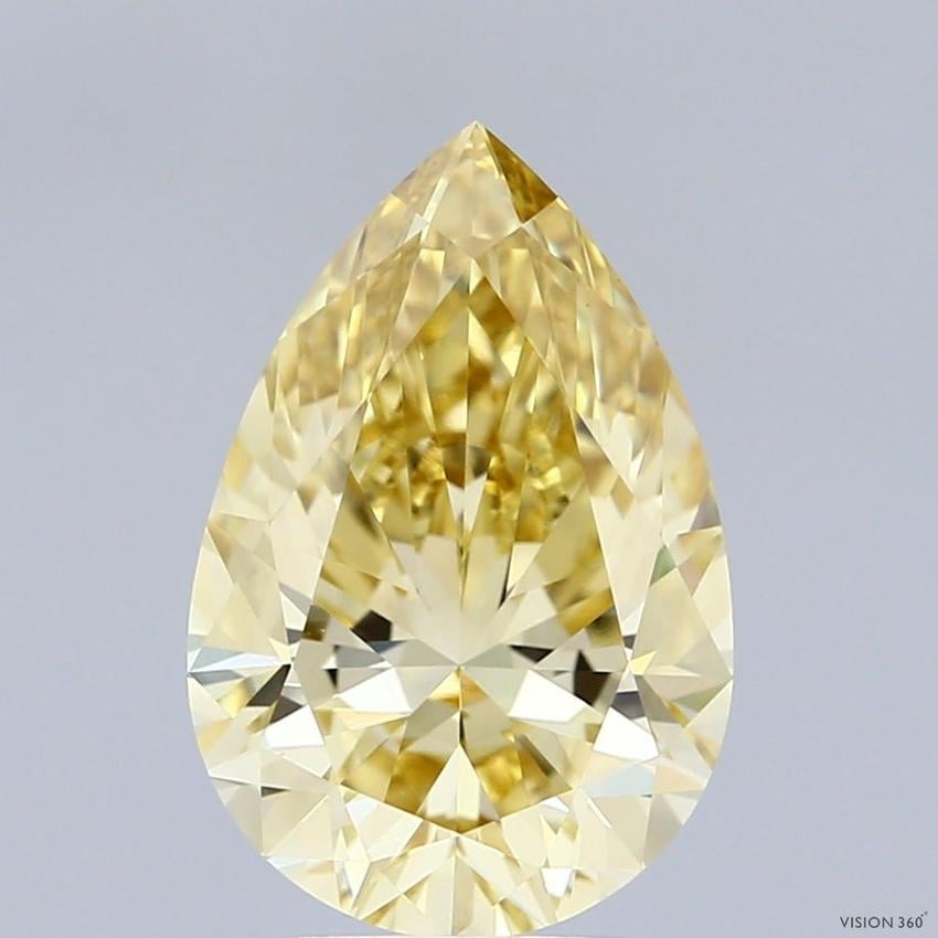 3.01 Ct. Fancy Intense Yellow Pear Lab Grown Diamond