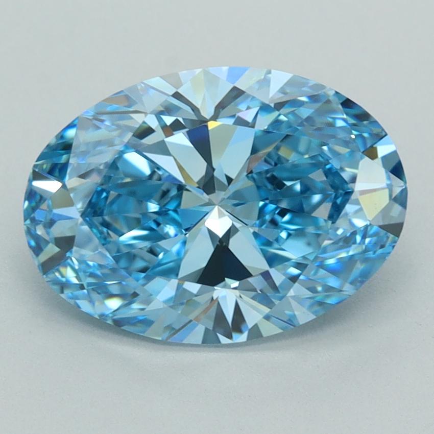 3.50 Ct. Fancy Vivid  Blue Oval Lab Grown Diamond