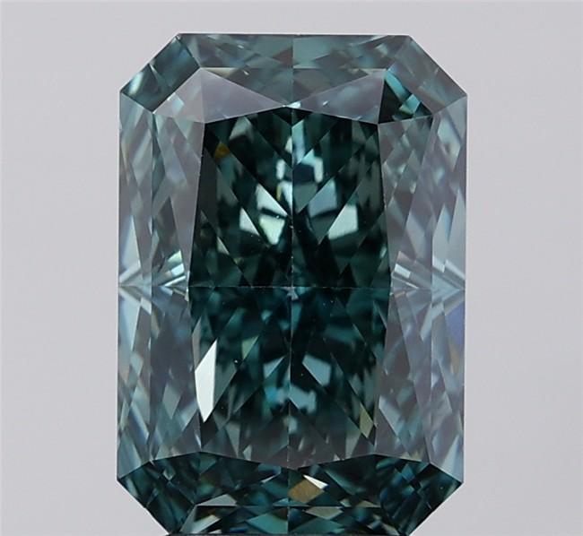 4.05 Ct. Fancy Vivid Bluish Green Radiant Lab Grown Diamond