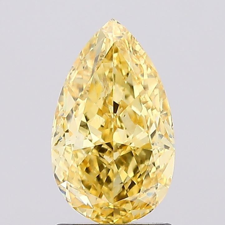 1.81 Ct. Fancy Vivid Yellow Pear Lab Grown Diamond