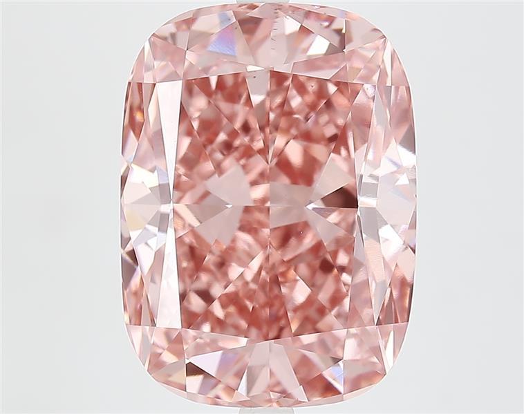 10.66 Ct. Fancy Vivid  Pink Cushion Lab Grown Diamond