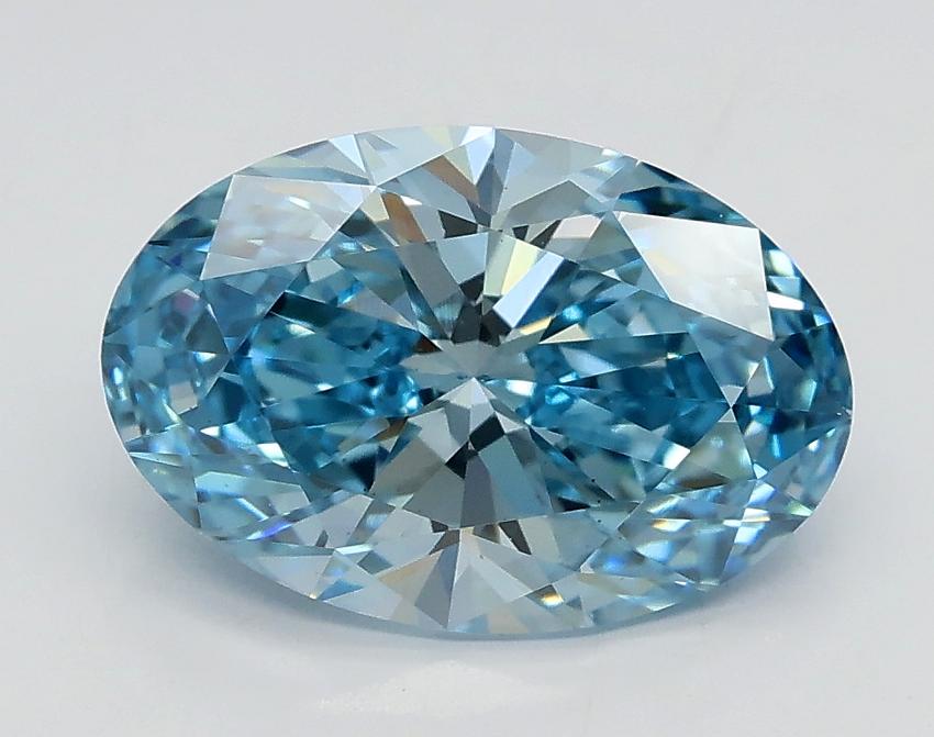 2.02 Ct. Fancy Vivid Blue Oval Lab Grown Diamond